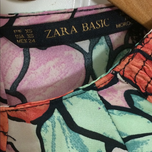Zara Coloful Pink and Red Floral Top - Picture 3 of 3